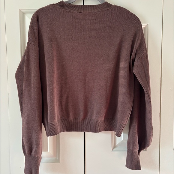 Pink Rose Chocolate Cropped Pullover - Picture 5 of 5